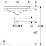 Zápustné umývadlo Geberit VariForm, pravouhlé: B=55cm, T=40cm, biela