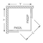 Sprchové dvere PXS2P 1000/1850 LH/ČS RIGHT