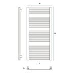 Dizajnový radiátor kúpeľňový NADIR DR AD-DR, 1200 x 550, 572W