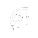 Drezová stojanková batéria, SOLID Lila, s ramienkom nad pákou, výška 245 mm, chróm