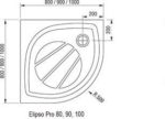 Elipso Pro -80 Štvrťkruhová sprchovacia vanička, XA234401010