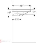 Dvojumývadlo Geberit Acanto, jednoduché upevnenie: B=120cm, T=48.2cm, biela/KeraTect
