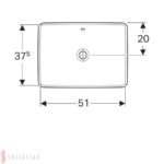 Zápustné umývadlo Geberit VariForm, pravouhlé: B=55cm, T=40cm, biela