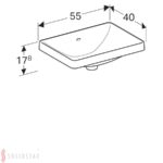Zápustné umývadlo Geberit VariForm, pravouhlé: B=55cm, T=40cm, biela