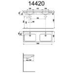 Dvojumývadlo 130 x 48,5 cm, Cubito pure, JIKA