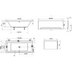 Vaňa FORMY 01 snehobiela 170 x 75
