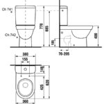 WC nádržka s bočným napúšťaním, JIKA Tigo, proti oroseniu, Dual Flush, biela