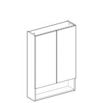 Zrkadlová skrinka Selnova Square s 2 dvierkami, Orech hickory/Melamín s drev. štrukt., 501.267.00.1