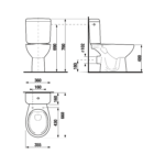 Kombinované WC, DINO, vodorovný odpad