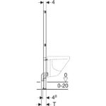 Prvok Geberit Duofix pre bidet, 112 cm, univerzálny: B=50cm, T=7.5cm