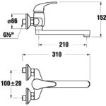 DINO umývadlová nástenná batéria 210 mm