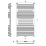 Dizajnový radiátor kúpeľňový TRITON ATR 1650 x 600, 1065W