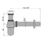 Sifón umývadlový O32 kov, s maticou 5/4"