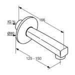 Kludi STANDARD vaňový výtok DN 20, chróm