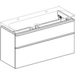 Skrinka Geberit Smyle Square pod umývadlo, s 2 zásuvkami, T=47cm, láva/láva/matná