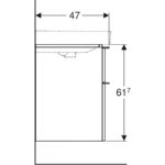 Skrinka Geberit Smyle Square pod umývadlo, s 2 zásuvkami, T=47cm, láva/láva/matná