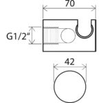 Držiak sprchy mosadzný s vývodom vody