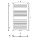 Dizajnový radiátor kúpeľňový ZENITH DR AZ-DR 1200 x 600, 581W