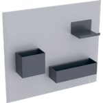 Magnetická tabuľa s úložnými boxmi: pieskovosivá/matná farba, láva/matná prášk. farba, 500.649.JL.2