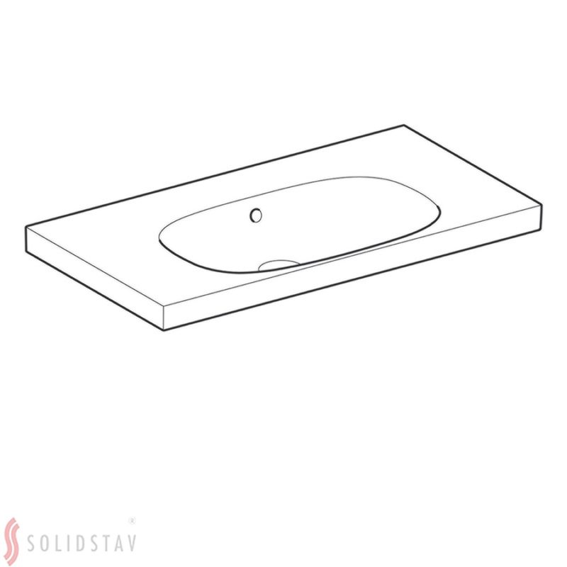 Umývadlo Geberit Acanto s odkladacou plochou, jednoduché upevnenie, biela / KeraTect, 500.624.01.8