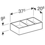 Priehradka do zásuvky Geberit Xeno2, B=37.3cm, H=9.8cm, T=20.8cm, Šedá/drev. štrukt.