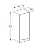Stredne vysoká skrinka Geberit Selnova Square s 1 dvierkami, láva /Matné