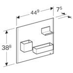 Magnetická tabuľa s úložnými boxmi: biela/matná prášk. farba, láva/matná prášk. farba