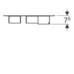Magnetická tabuľa s úložnými boxmi: biela/matná prášk. farba, láva/matná prášk. farba