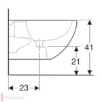 Závesný bidet Geberit Acanto, uzavretý tvar: T=51cm, biela / KeraTect