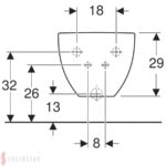 Závesný bidet Geberit Acanto, uzavretý tvar: T=51cm, biela / KeraTect