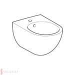 Závesný bidet Geberit Acanto, uzavretý tvar: T=51cm, biela / KeraTect