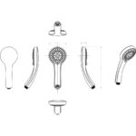 Sprchová ružica guľatá 5 funkcií