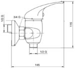 Sprchová batéria 150 mm METALIA 55 - chróm