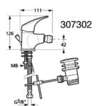 Jika TALAS bidetová stojančeková batéria s výpusťou, chróm