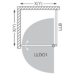 Bočná zástena k sprchovým dverám LLB 900/1900 mm, chróm/sklo, číre