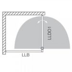 Bočná zástena k sprchovým dverám LLB 900/1900 mm, chróm/sklo, číre