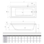Vaňa KUBIC NEO SLIM 1600×800