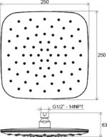 ABS Hlavová sprcha štvorcová – biela, 250mm