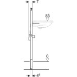 Prvok Geberit Duofix pre umývadlo, 112 cm, stojančeková armatúra