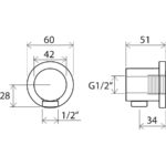Stenový vývod sprchy