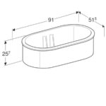 Oválna vaňa Geberit Bambini: B=51.5cm, Alpská biela