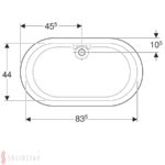 Oválna vaňa Geberit Bambini: B=51.5cm, Alpská biela