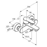 OBJEKTA vaňová a sprchová jednopáková batéria DN 15