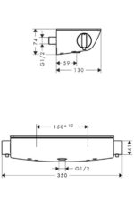 HG Ecostat Select Termostatická vaňová batéria na stenu, chróm