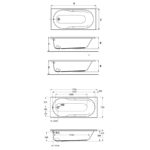 Akrylátová vaňa, vrátane podper, Lyra Plus, JIKA, 1500x700 mm