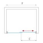 Posuvné sprchové dvere LLD2 1000/1900 LH/ČS