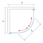 Štvrťkruhový sprchový kút PXR2N 800/1850 LH/ČS R550