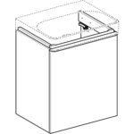 Skrinka Geberit Smyle Square pod umývadlo, s 1 dvierkami, láva/láva/matná prášková