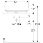 Umývadlo na dosku Geberit VariForm, oválne: B=55cm, T=40cm, biela