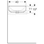 Umývadlo na dosku Geberit VariForm, oválne: B=55cm, T=40cm, biela